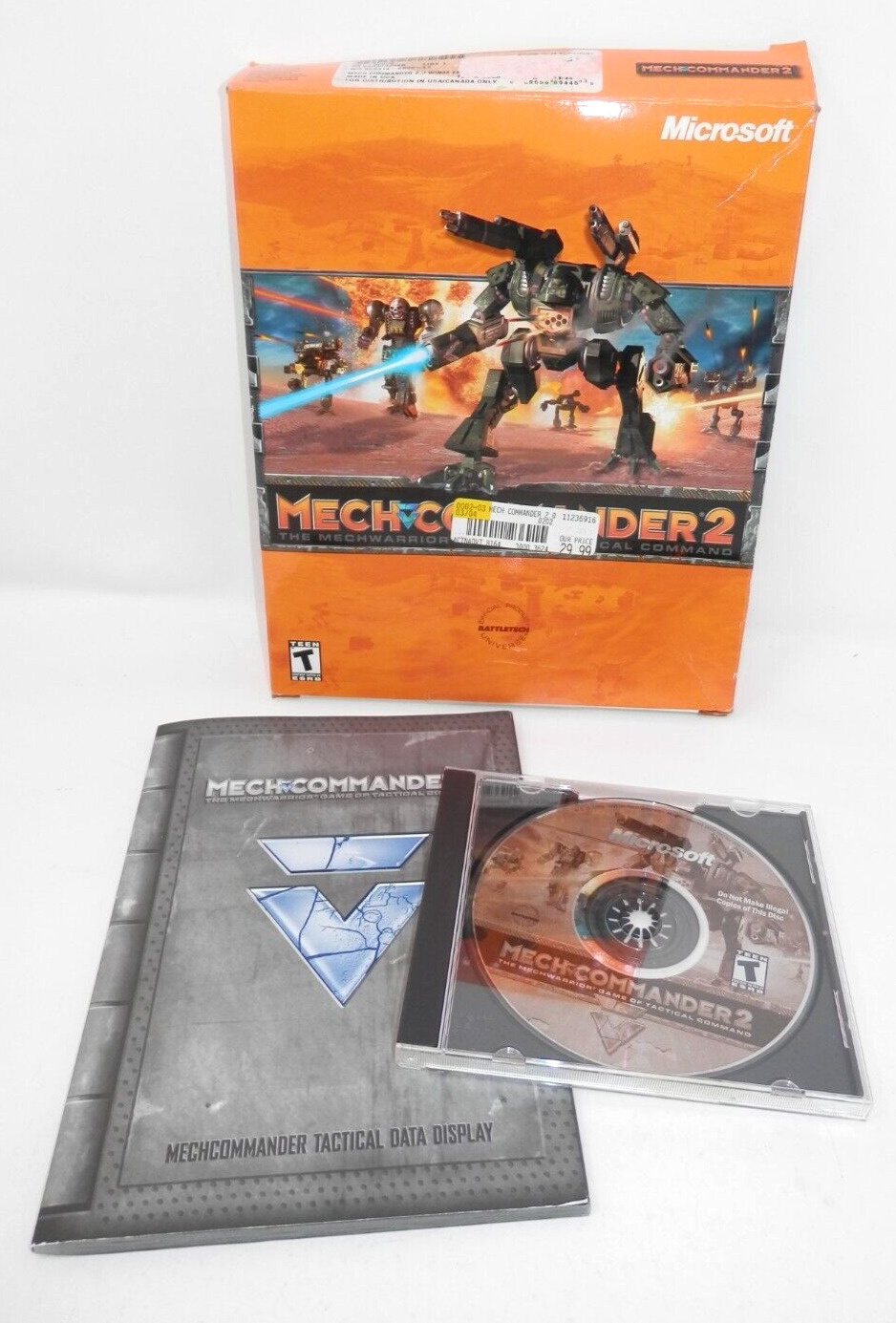 Mech Commander 2 PC Big Box Complete Game Microsoft Manual Windows Vintage 2001