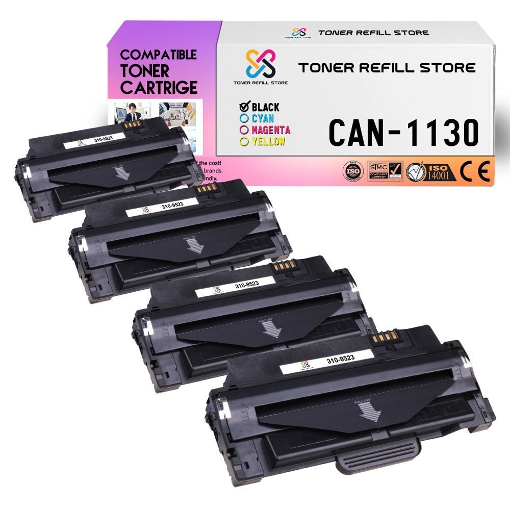 4Pk TRS 310-9523 Black Compatible for Dell 1130 1130n 1133 Toner Cartridge