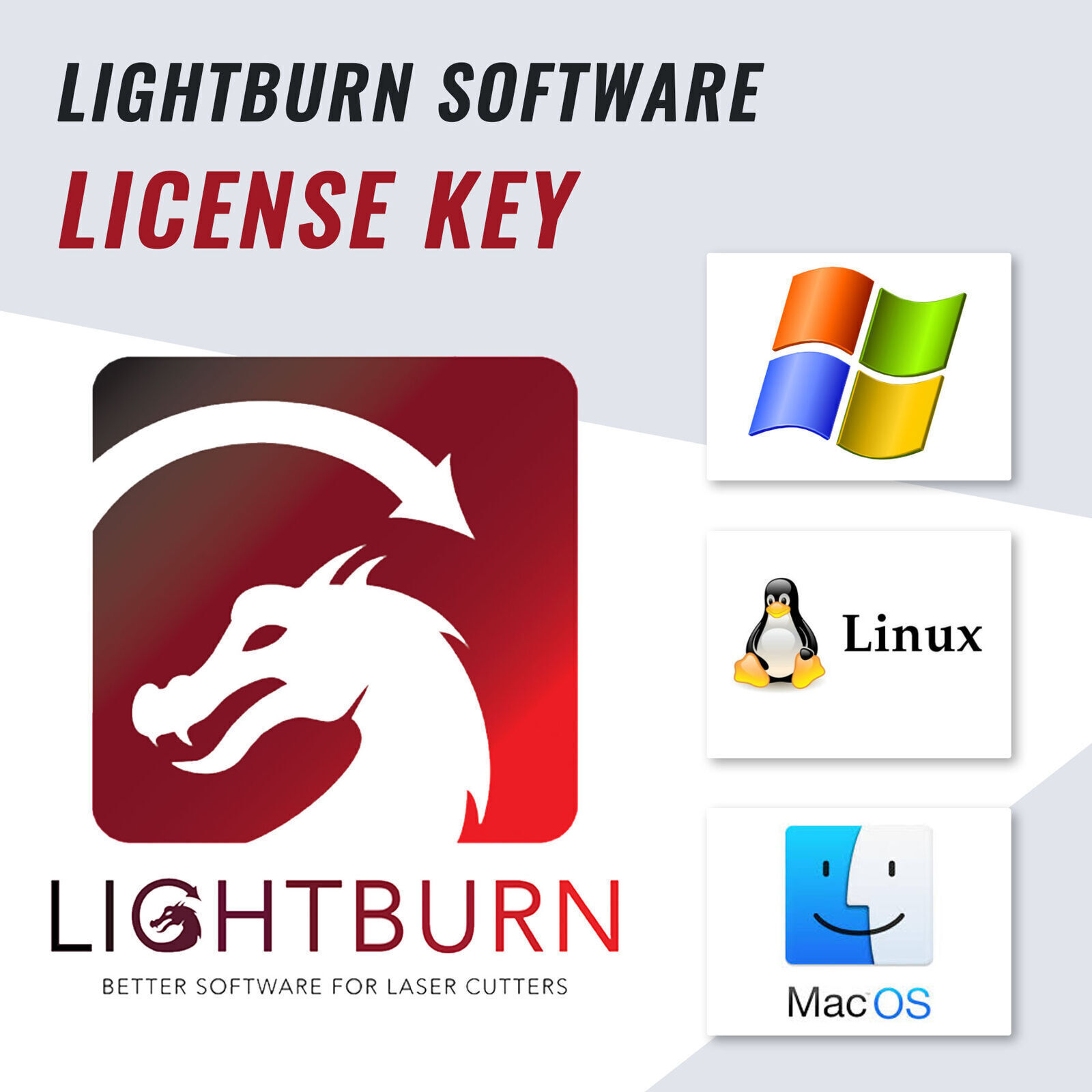 LIGHTBURN Software Code License Key Compatible with Windows PC MacOS X Linux