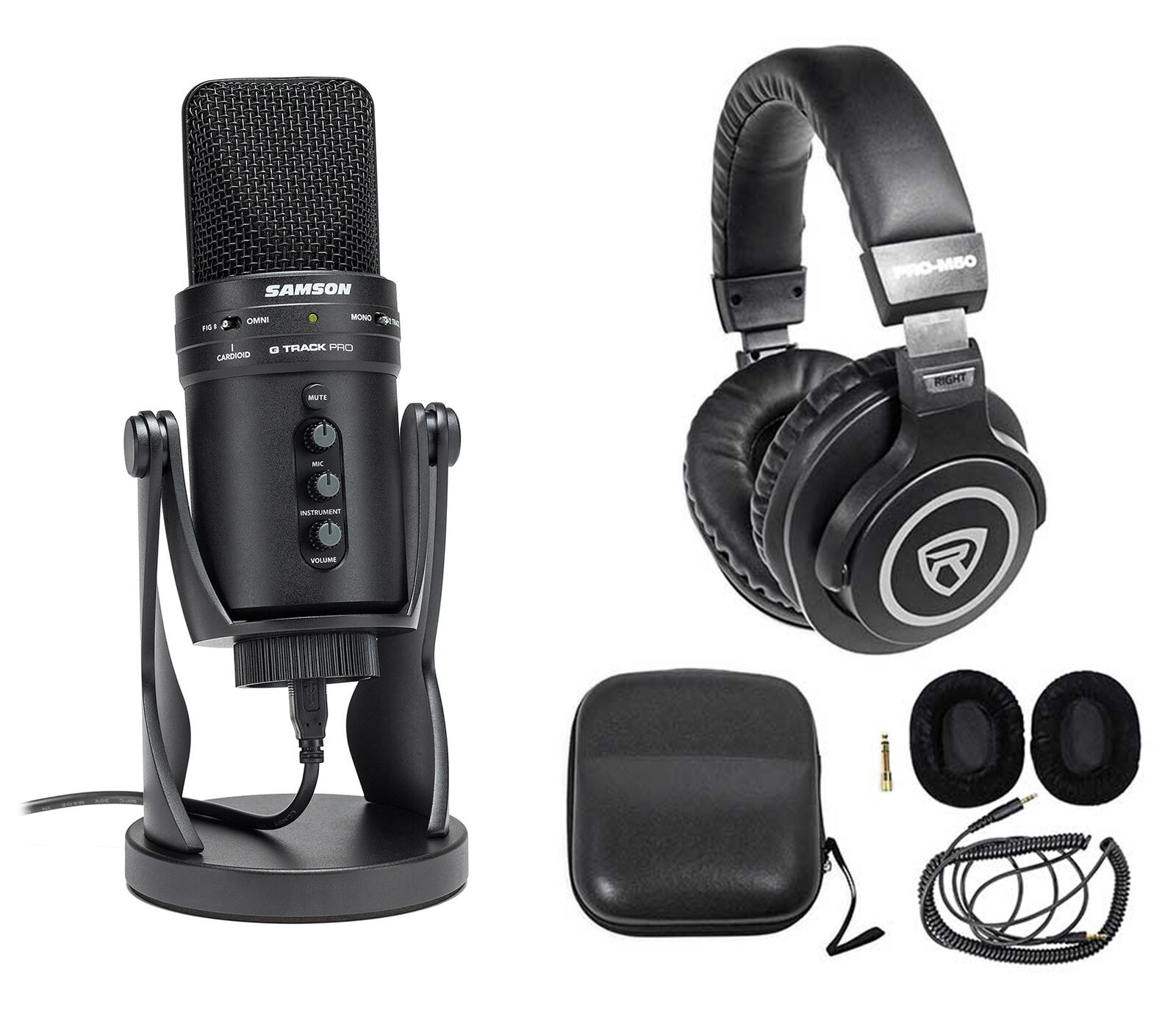 SAMSON G-Track Pro Studio USB Podcast Microphone Mic+Interface+Headphones