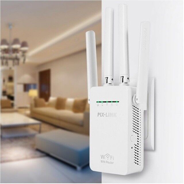 Wifi Repeater Wireless Router Range Extender Signal Booster with Antenna Sky Wps