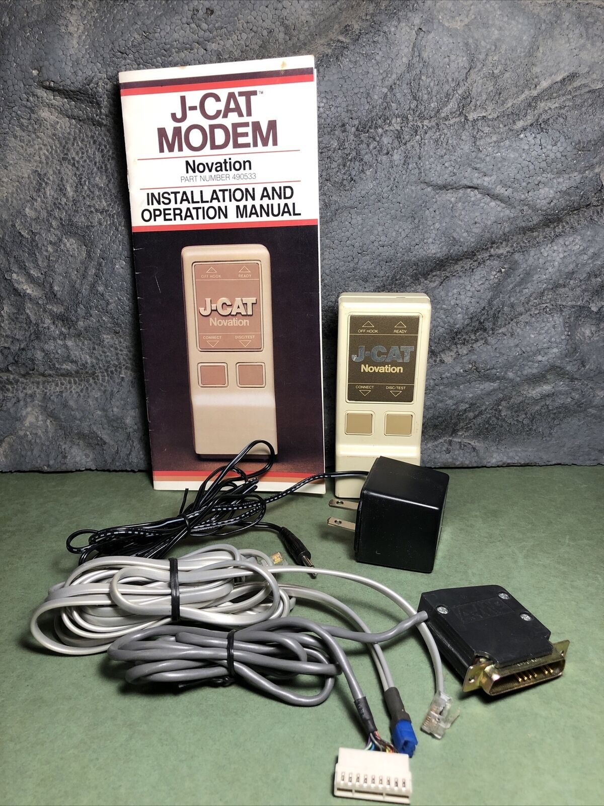 Vintage Novation J-Cat Modem | With Data & Power Adaptors & Manual | Untested