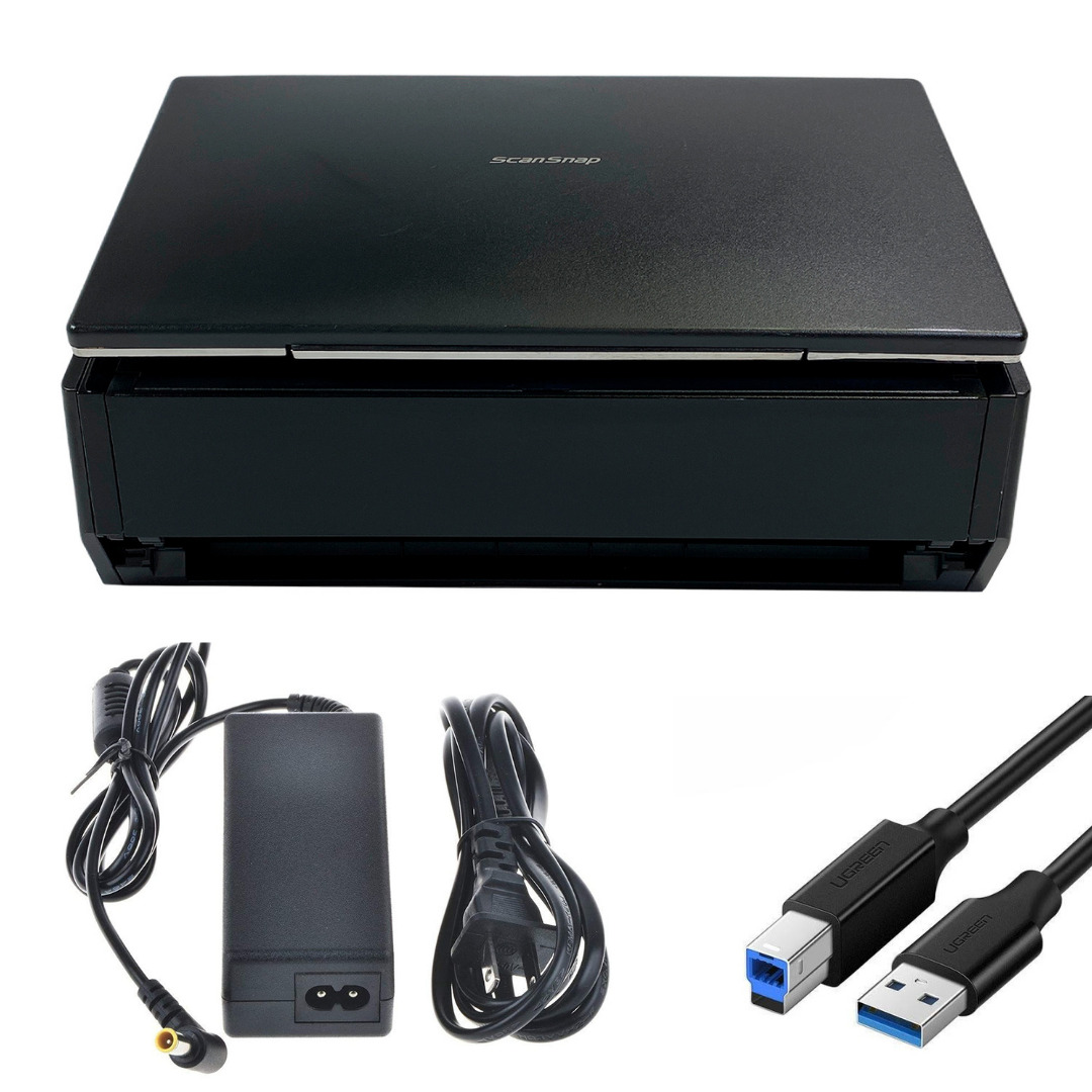 Fujitsu ScanSnap iX500 Color Duplex Pass-Through Wireless Scanner w/P.Supply&USB