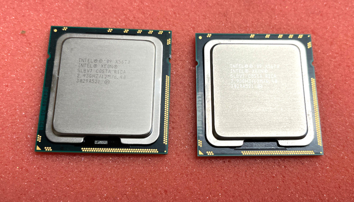 Matched Pair ~ INTEL XEON X5670 Six Core 2.933GHz LGA1366 CPU Processors SLBV7