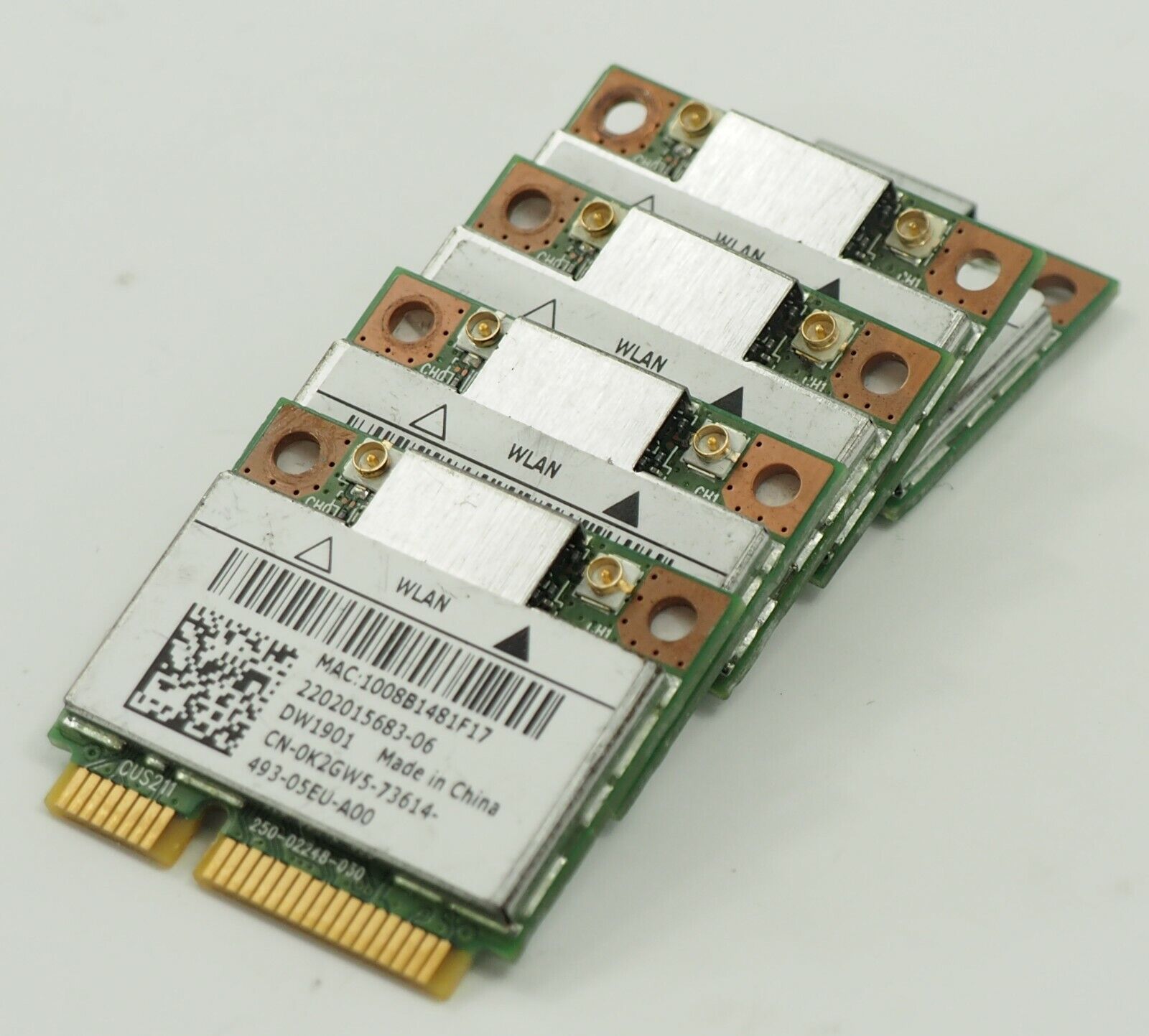Lot of 5 Dell DW1901 0K2GW5 802.11ABGN WLAN and Bluetooth Card