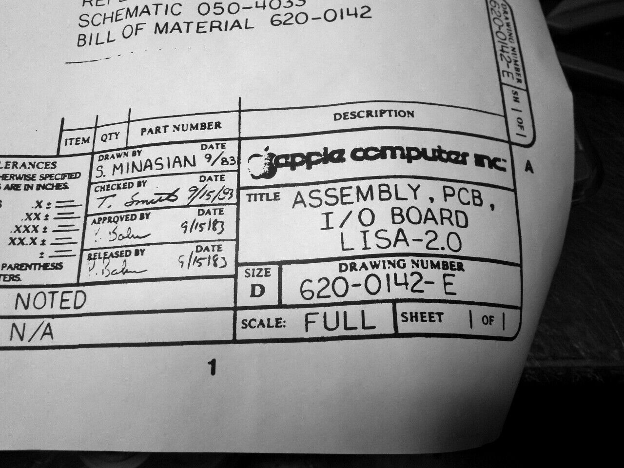 Apple Lisa 2/10 I/O Board - PCB Assembly Schematic - 24\