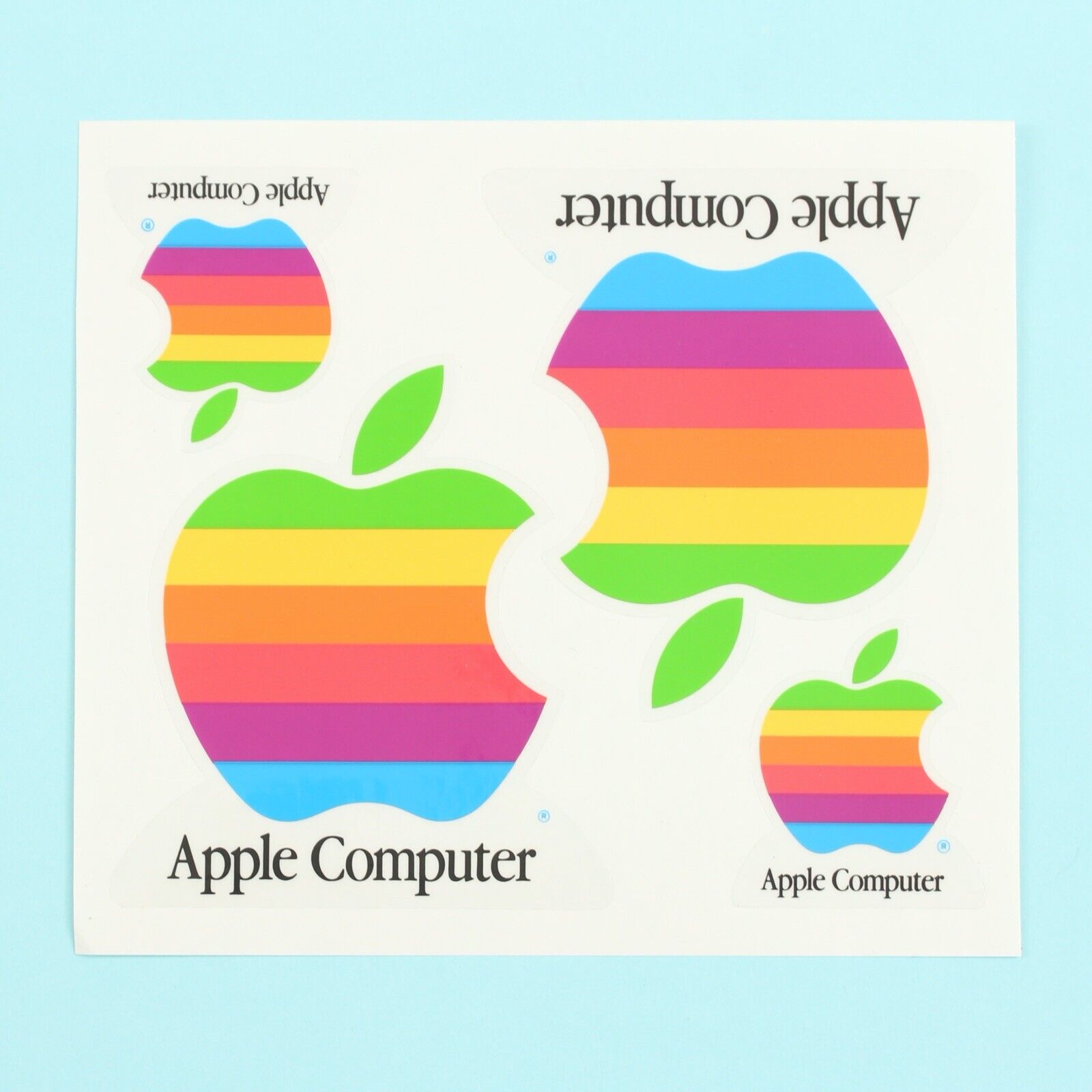 Vintage Original 1980’s / 1990’s Apple Computer Rainbow Logo Sticker Sheet *NEW*