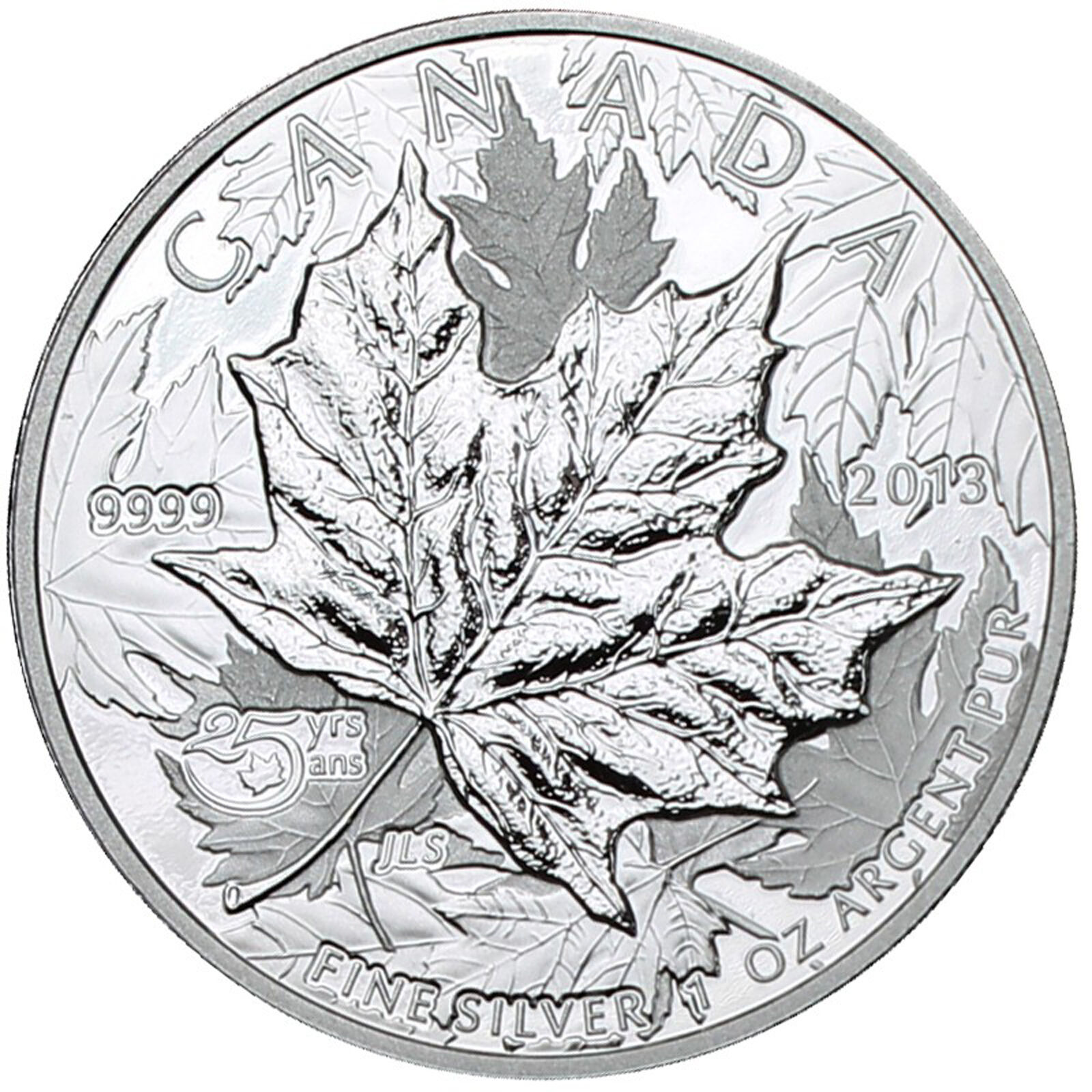 2013 Canada Silver 25th Ann. Maple Leaf 1oz High Relief Piedfort Proof w/ OGP