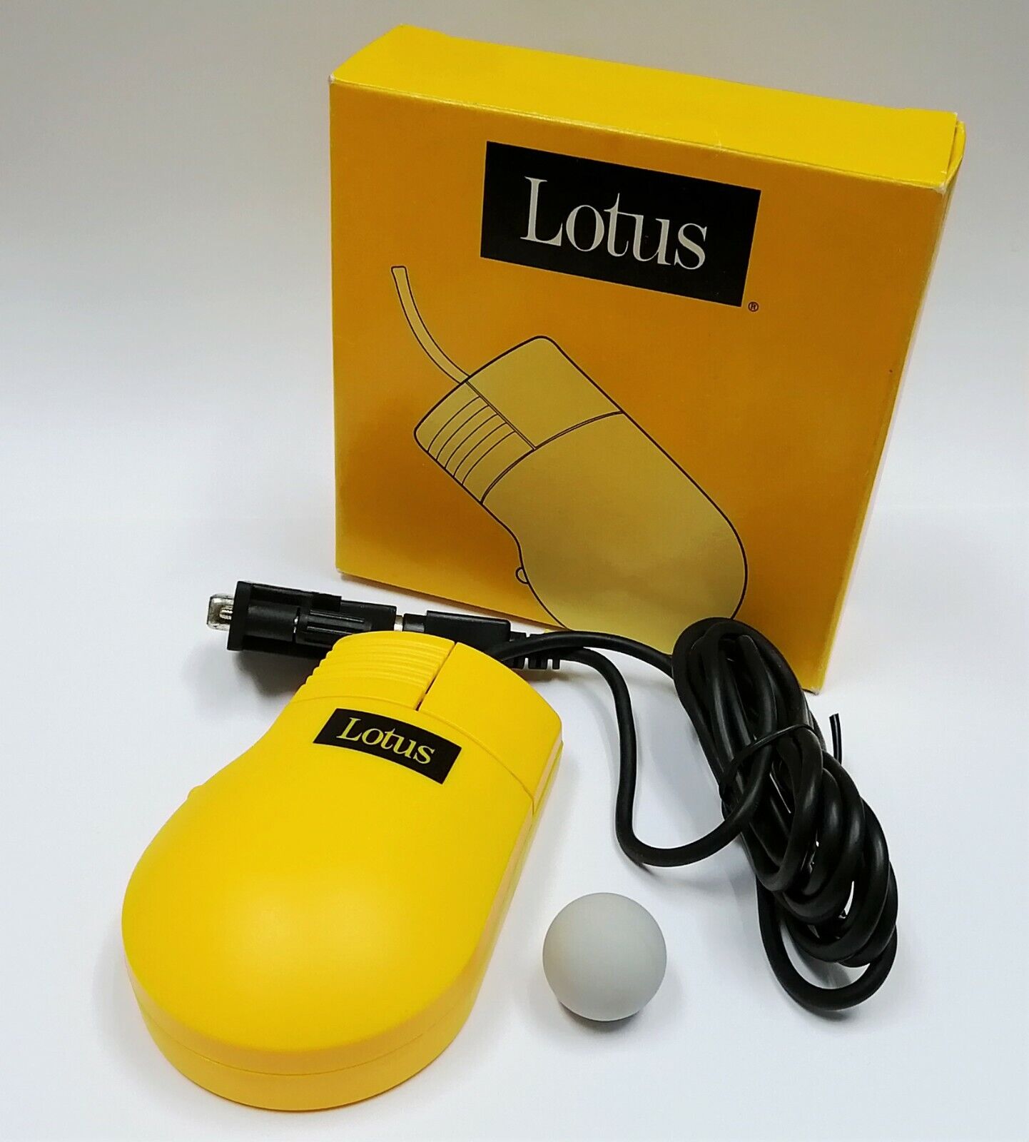 Collectible Vintage 1990s Lotus Yellow PC Mouse Very Rare Last One Available 
