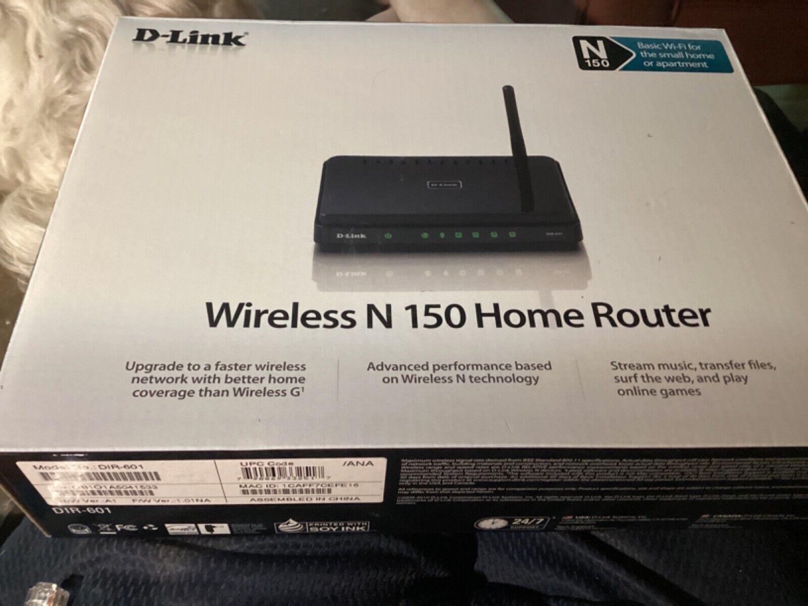 D-Link N150 Home 150 Mbps 4-Port 10/100 Wireless N Router (DIR-601) SEALED