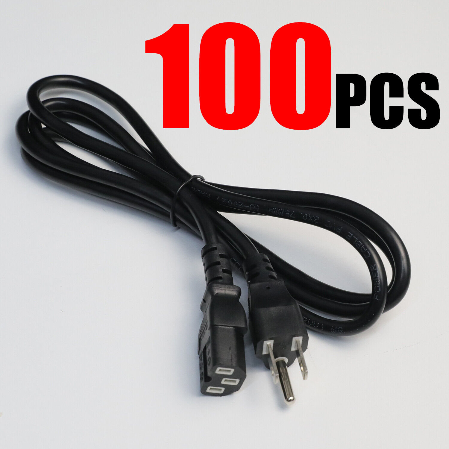 100 LOT AC Power Cord Cable Desktop Monitor Computer 6ft PC Printers