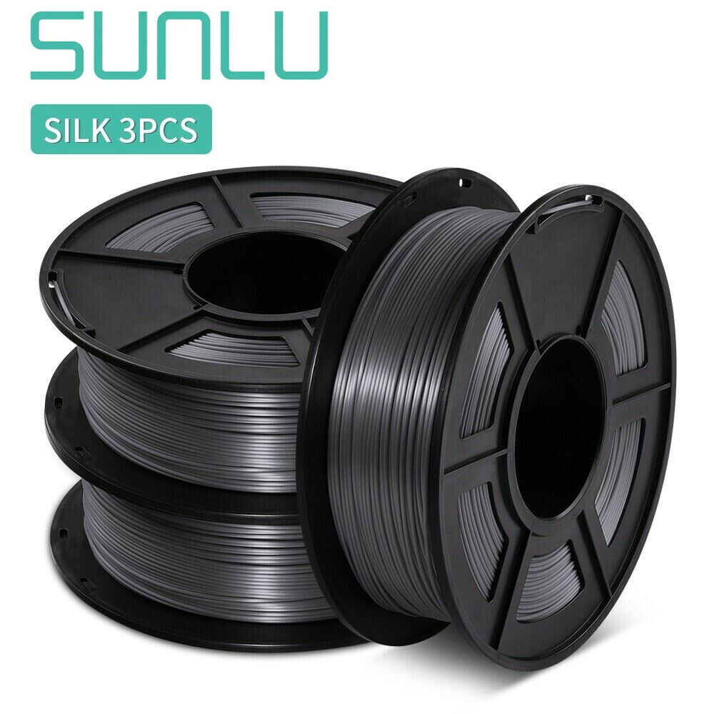 SUNLU PLA+ Silk 3D Printer Filament 1.75mm Spool No-Bubbles Lot of 3 /5/10KG US