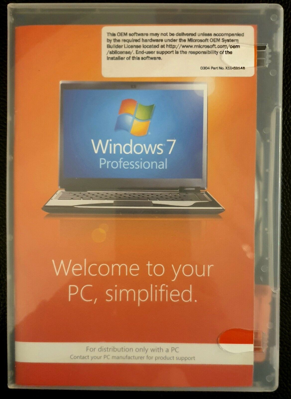 Microsoft Windows 7 Professional 64 Bit Operating System (FQC-04649) With KEY