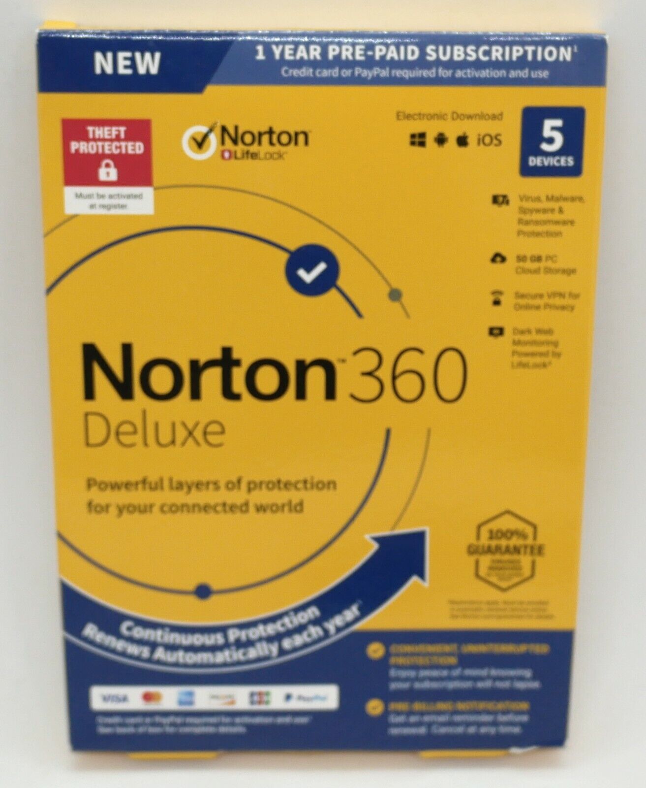 NORTON 360 DELUXE INTERNET SECURITY 2024 (5 DEVICE/1 YEAR) *NEW in RETAIL BOX