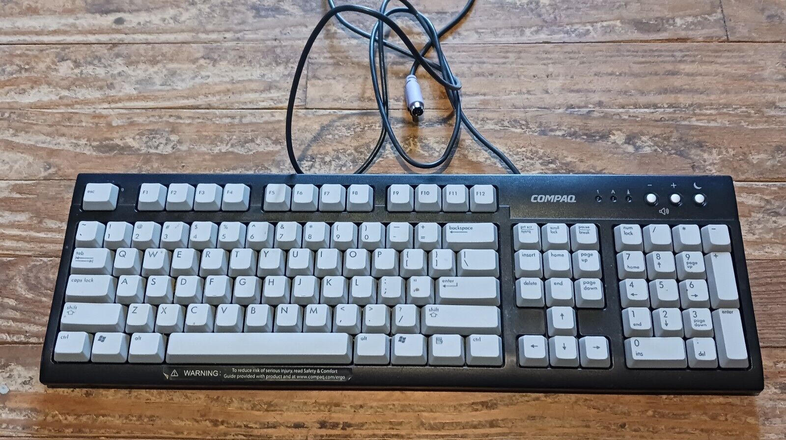 Compaq 5187-2154 PS/2 Keyboard Model 5107 Black & Grey G3