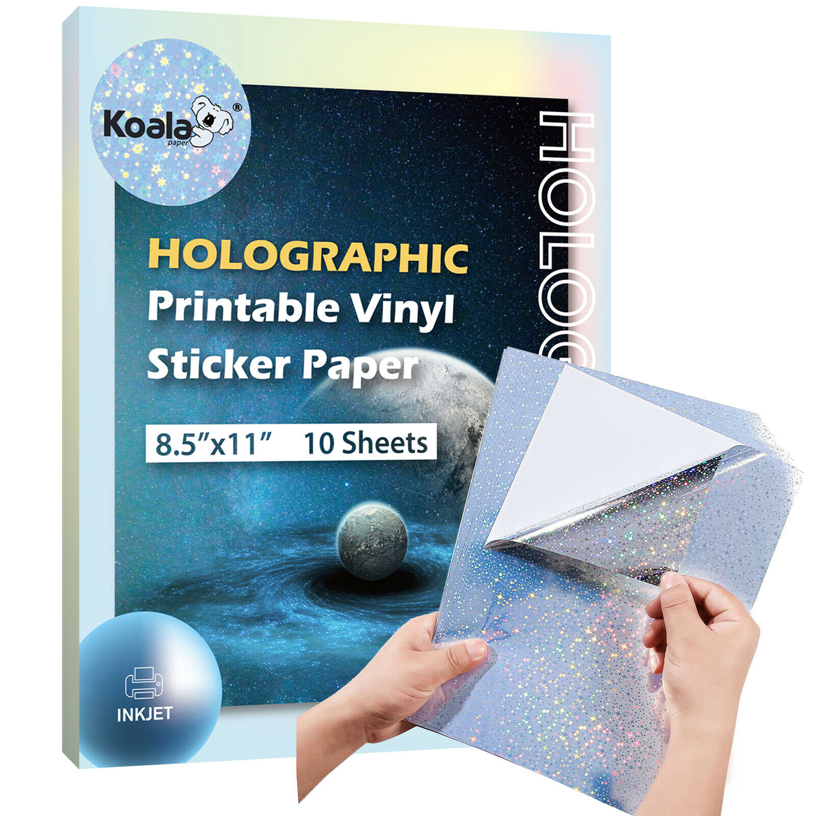 Koala Holographic Sticker Paper Inkjet Printer Cricut Waterproof Printable Vinyl