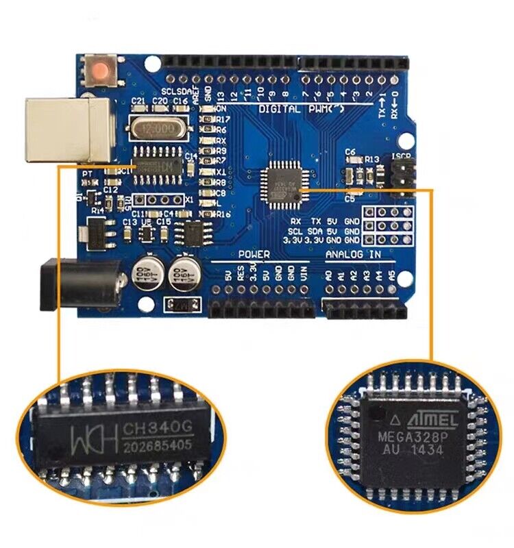 Arduino UNO R3 Starter Kit K Compatible Microcontroller ATMEGA328P Breadboard 