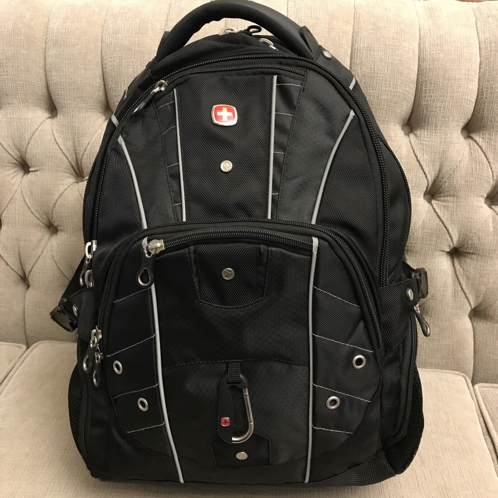 Swiss Gear Black TSA Friendly ScanSmart Laptop Backpack Holiday Excellent