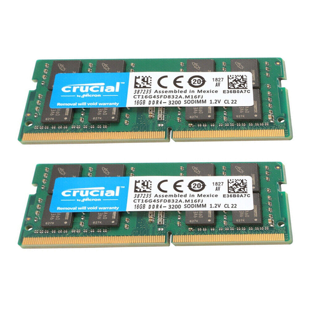 CRUCIAL DDR4 16GB 32GB 3200 PC4-25600 Laptop SODIMM Non-ECC 260-Pin Memory RAM