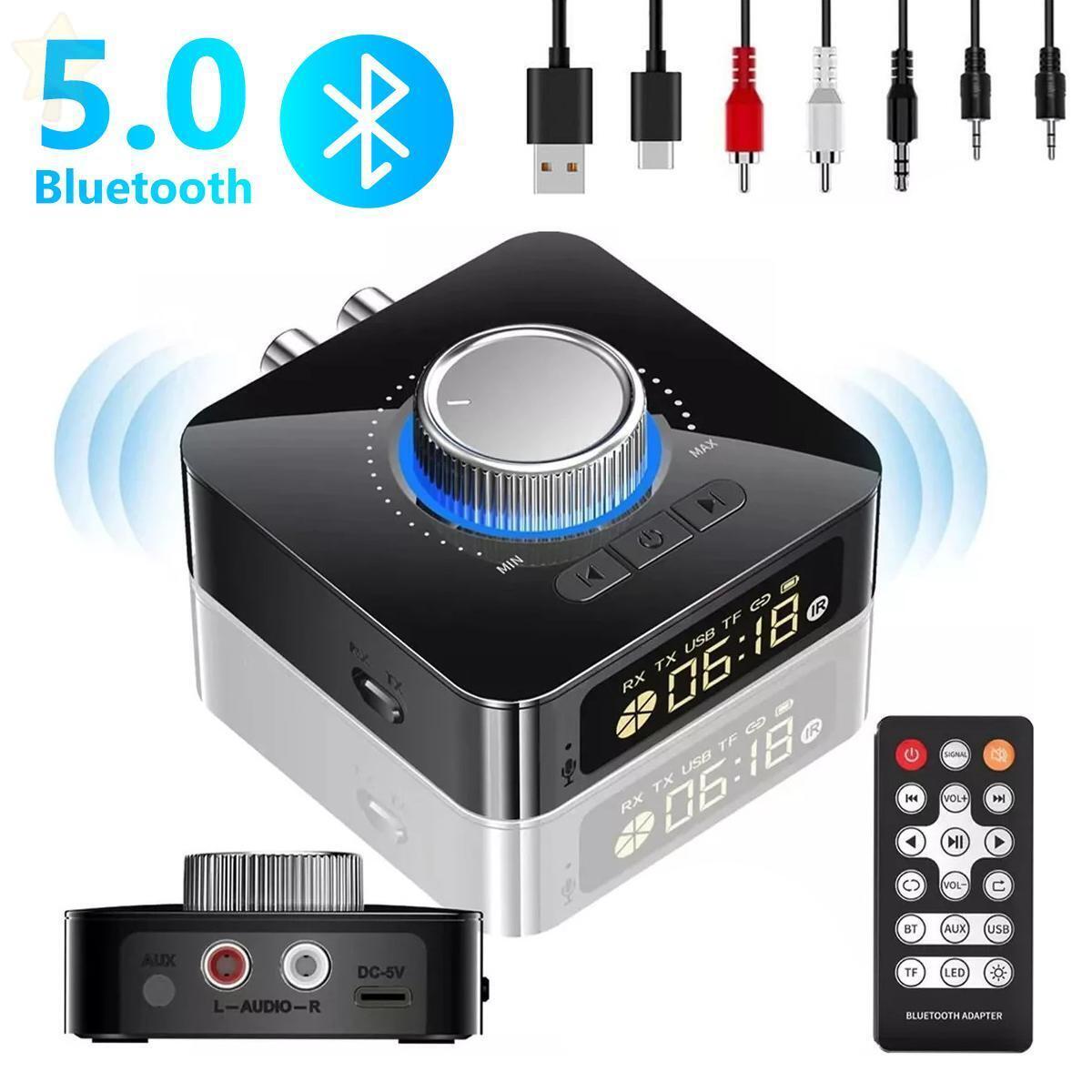 LED Digital Bluetooth 5.0 Receiver Transmitter Stereo AUX RCA USB Audio Adapter