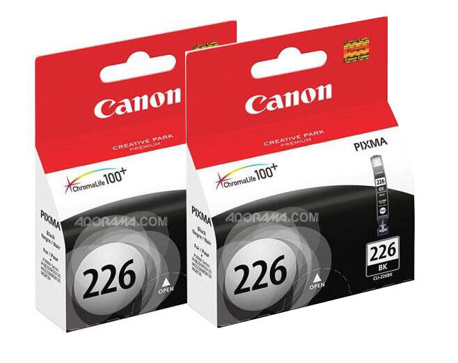 New Genuine Canon CLI-226 Black 2 PK Ink Cartridges PIXMA iP4820 MG5220 MX882 