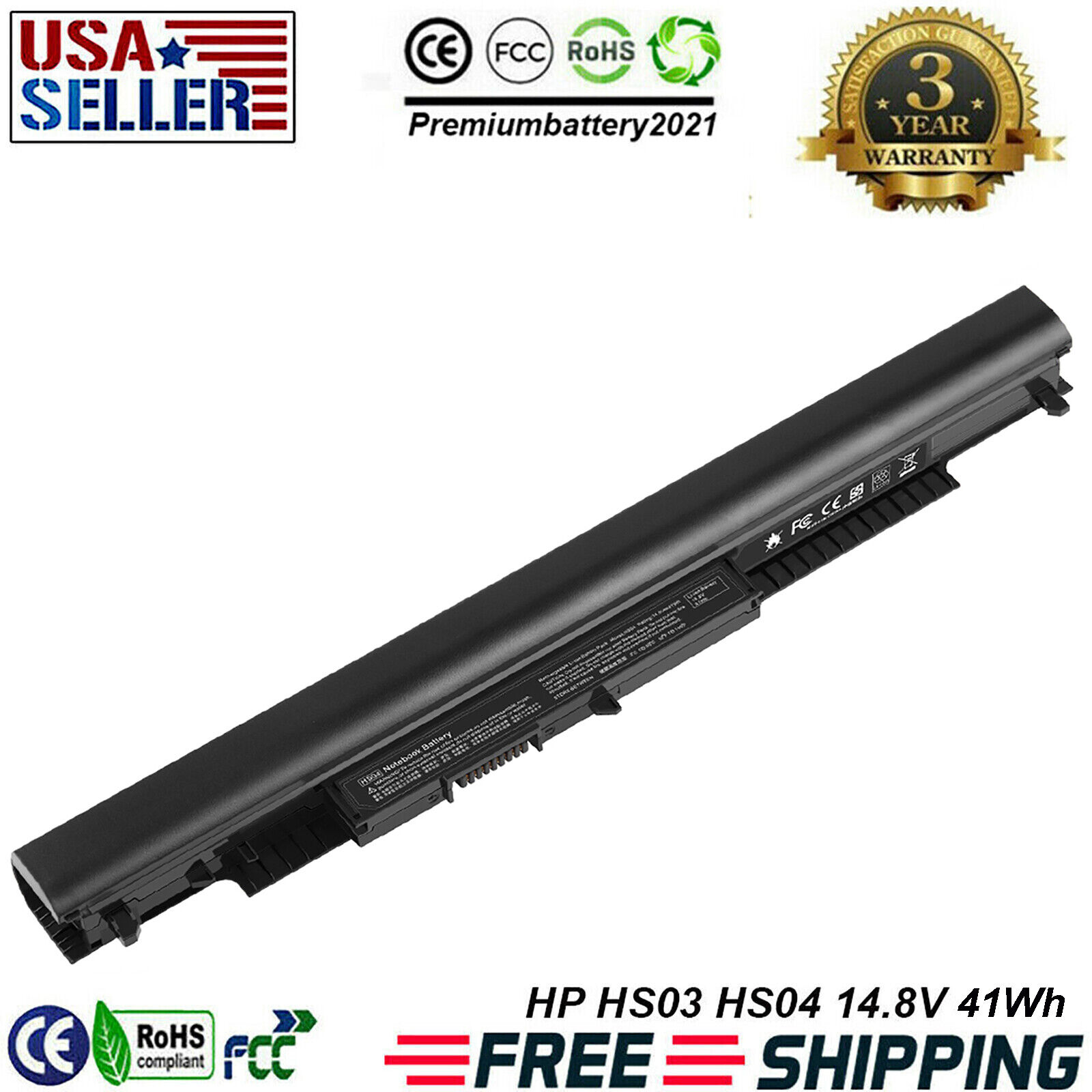 LOT 10x HS03 HS04 Battery for HP Spare 807957-001 807956-001 807612-421 Notebook