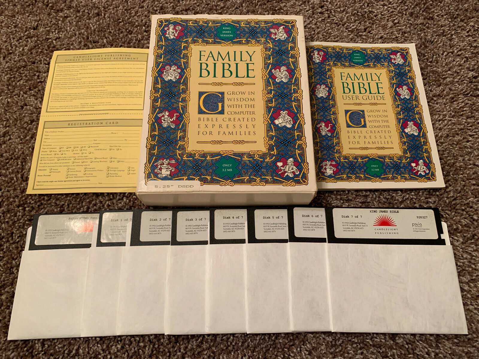 Family Bible - 1992 PC Computer King James Candlelight Software COMPLETE in Box