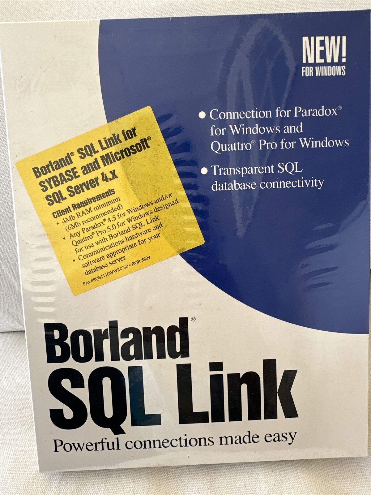 Vintage Borland SQL Link For Sybase And Microsoft SQL Server 4.x