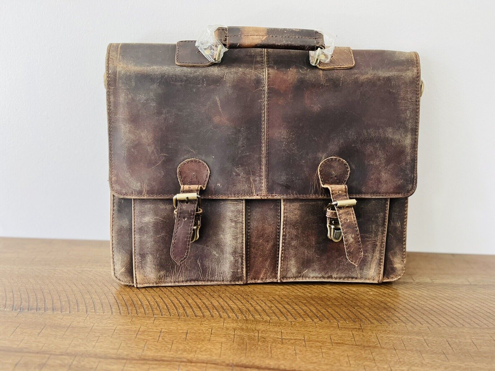 Leather Laptop Vintage Bag/ Leather Briefcase Antique Vintage Style