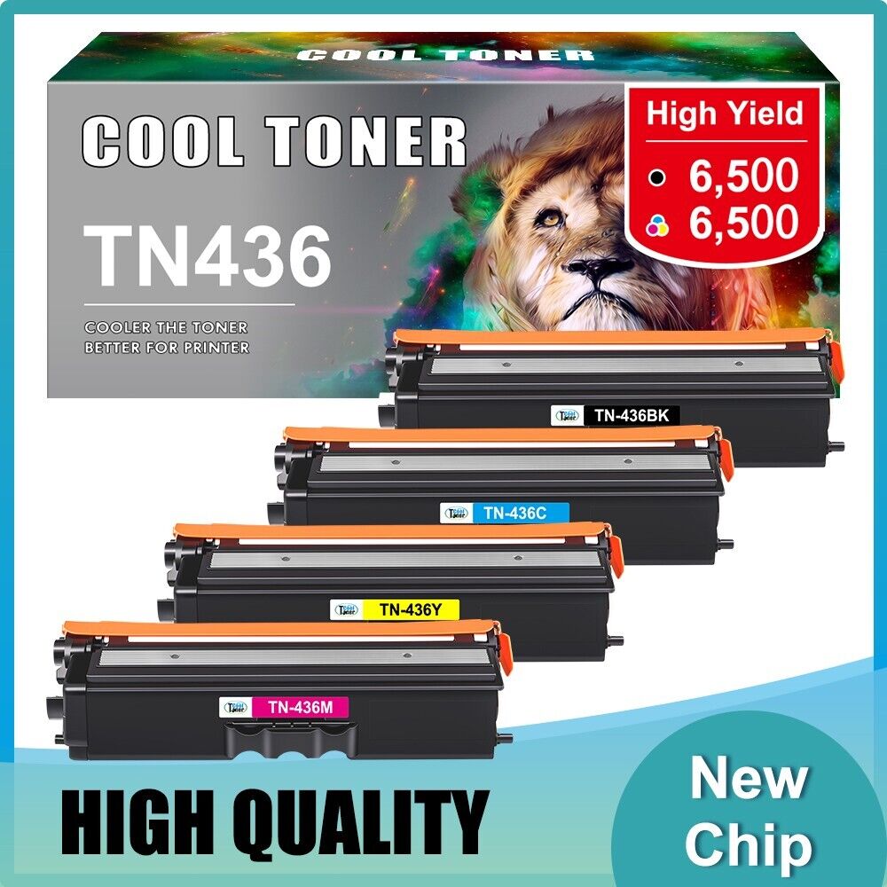 4 Pack TN436 Toner Cartridge TN433 For Brother MFC-L8900CDW L9570CDW HL-L8360CDW