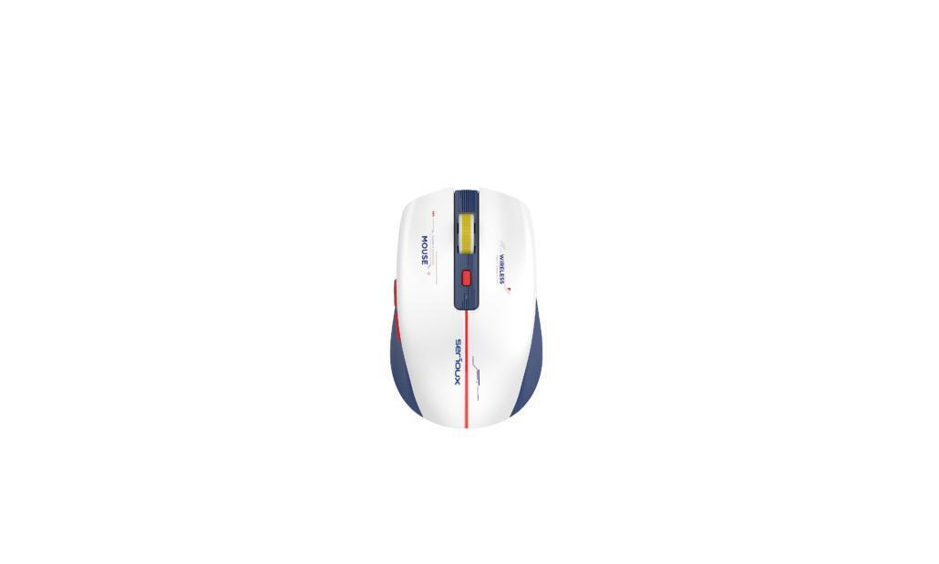 Mouse Serioux Flow 207 Wireless, rechargeable USB-C, Blue and White