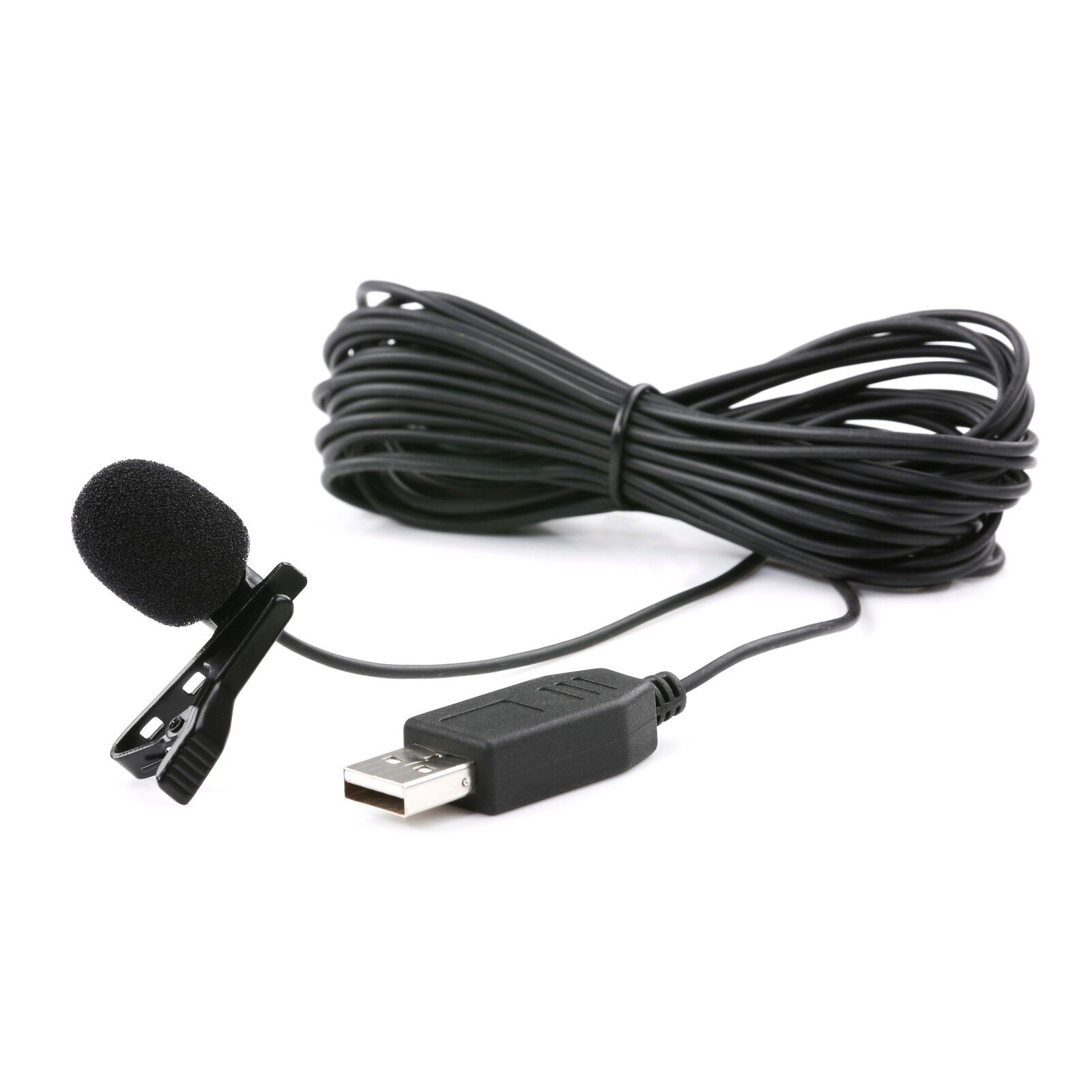 Movo M1 USB Lavalier Lapel Clip-on Computer Microphone for PC and Mac (20' Cord)