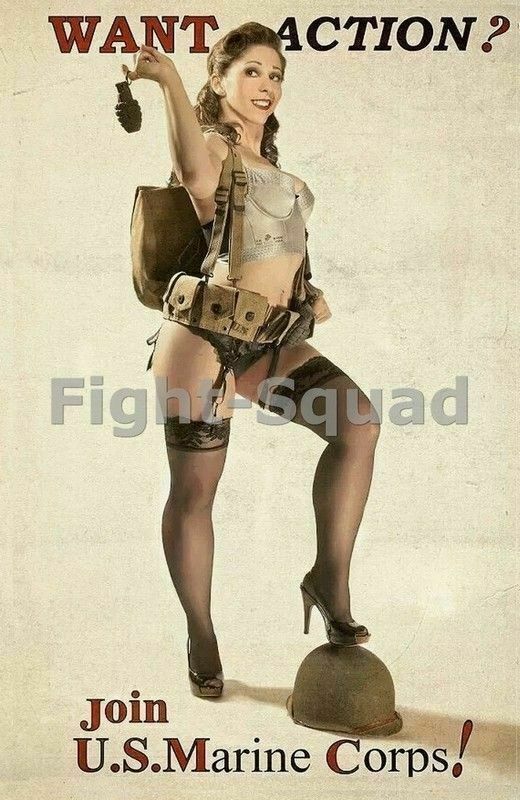 WW2 Picture Photo Pin up Girl Join the MARINES 2118