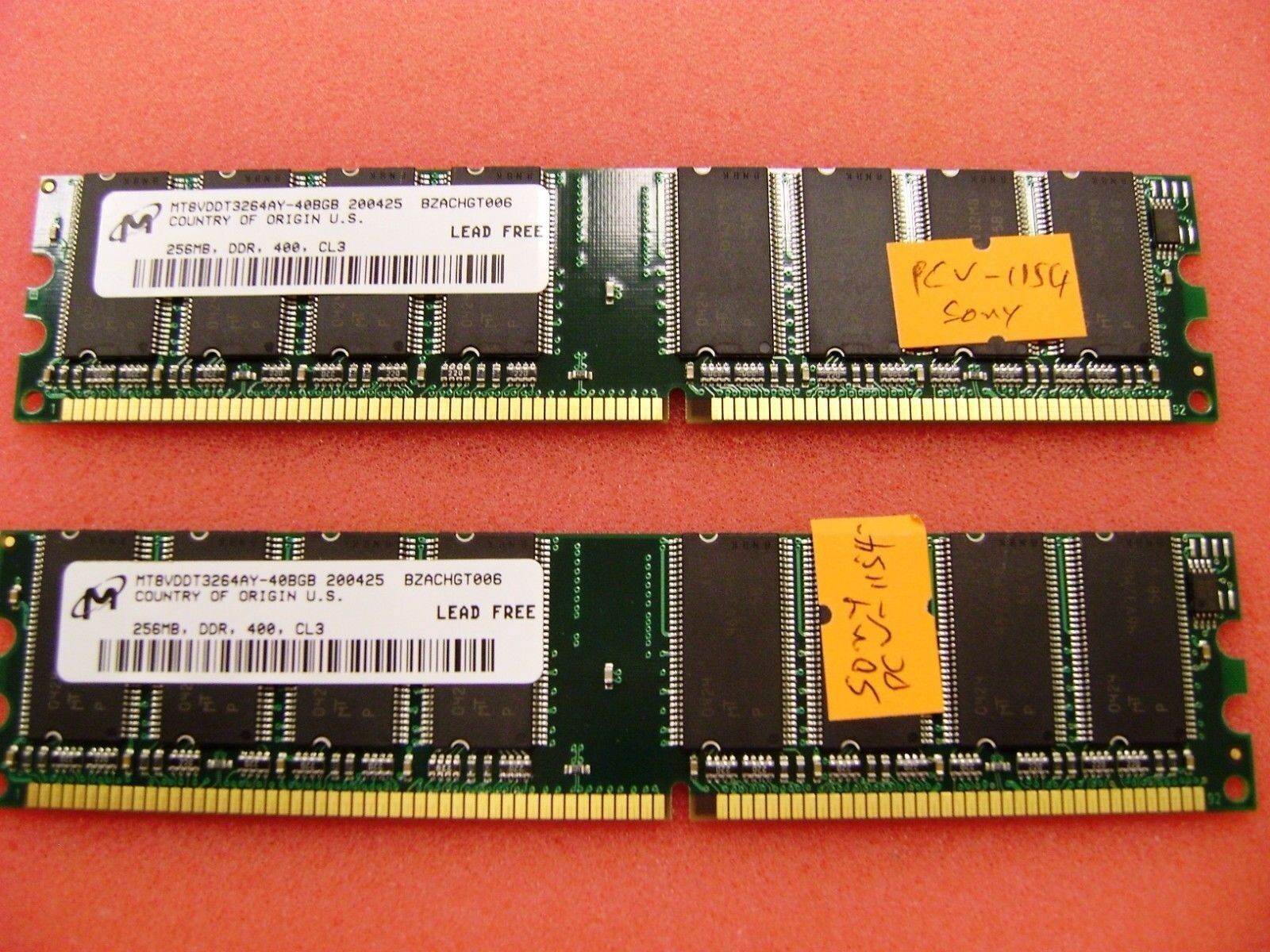 SONY Vaio PCV-1154 Desktop 512MB ( 2 x 256MB)  DDR 400 *  MT8DDT3264AY-40BGB
