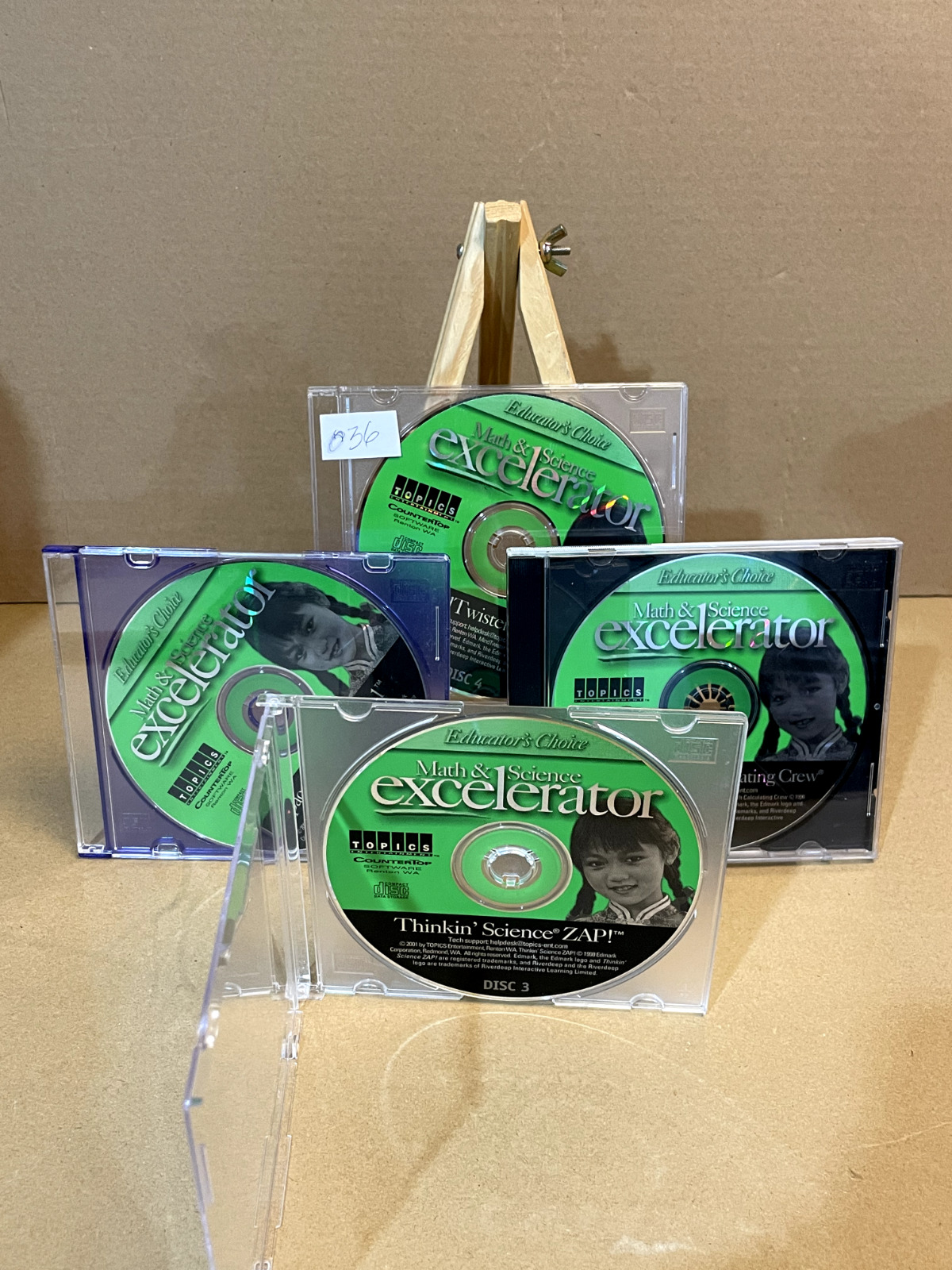 Math and Science Excelerator 4 Disc Educator Choice Excel Program 2001 CD-ROM