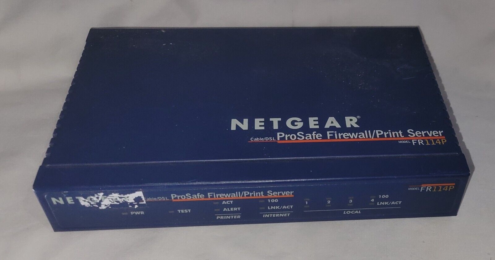 Netgear ProSafe FR114P Firewall Cable/DSL Print Server NO AC Adapter OEM Used