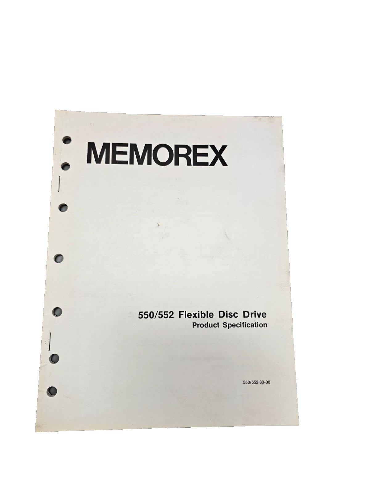 Vintage 70\'s Memorex 550/552 Flexible Disc Drive Product Specification 552.80-00