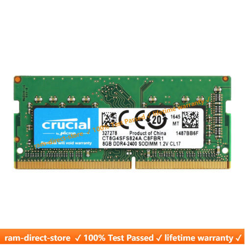 CRUCIAL 8GB DDR4 2400 PC4-19200 Laptop 260-Pin SODIMM Notebook Memory RAM 1x 8G