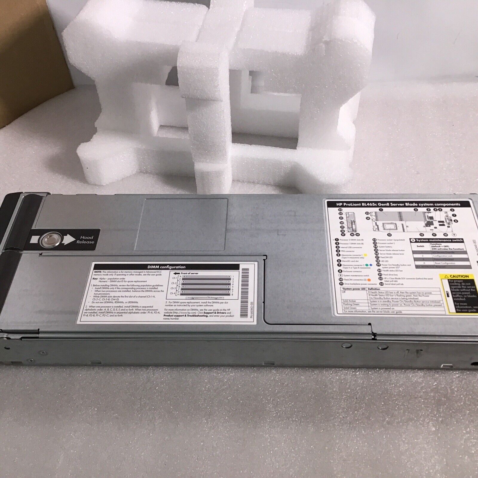 HP Proliant BL465c Gen8 Server Blade System Components /AS-IS Untested