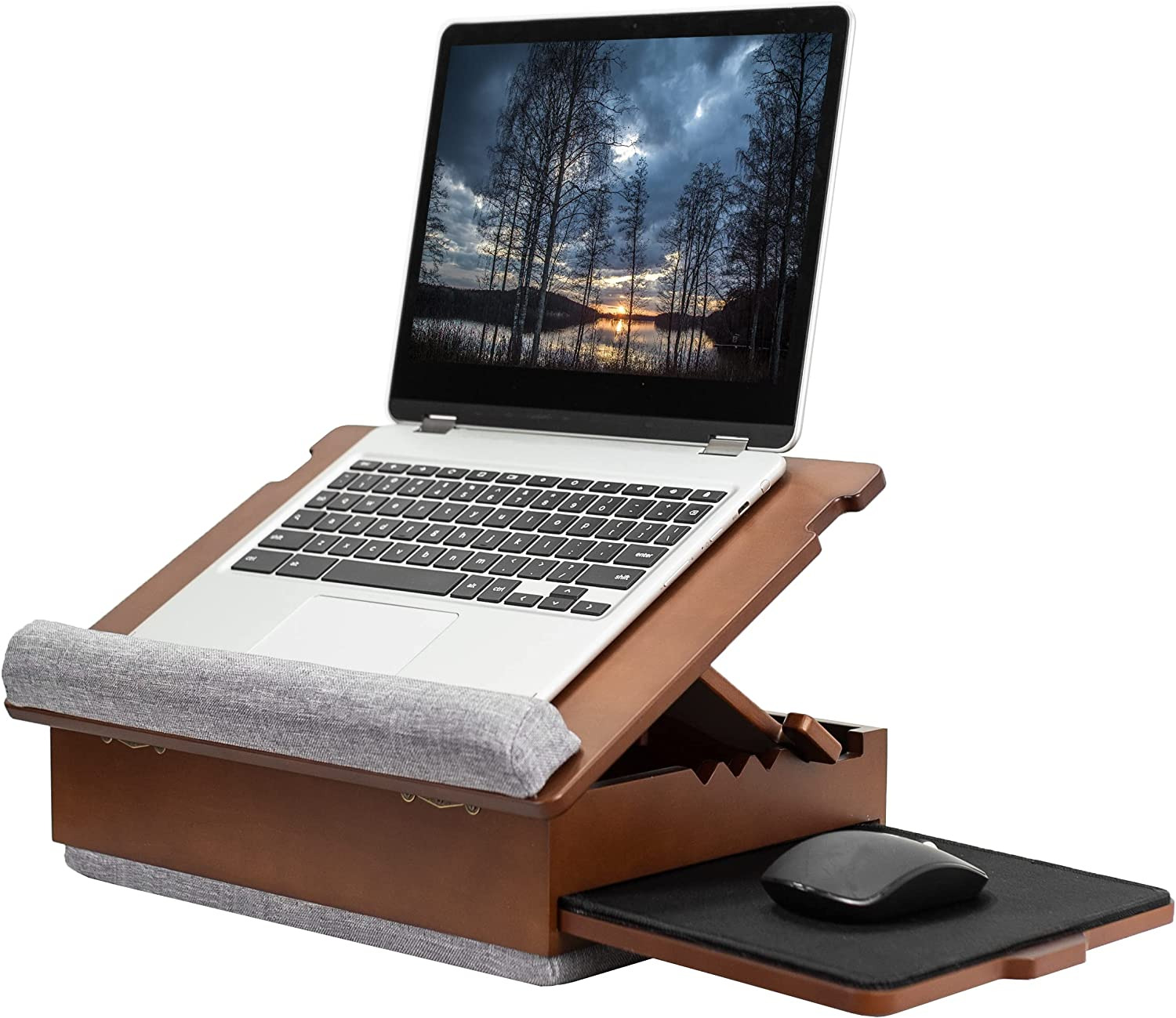 Wooden Tilting Lap Desk for Writing, Drawing, Laptop Work, and More, Height Adju