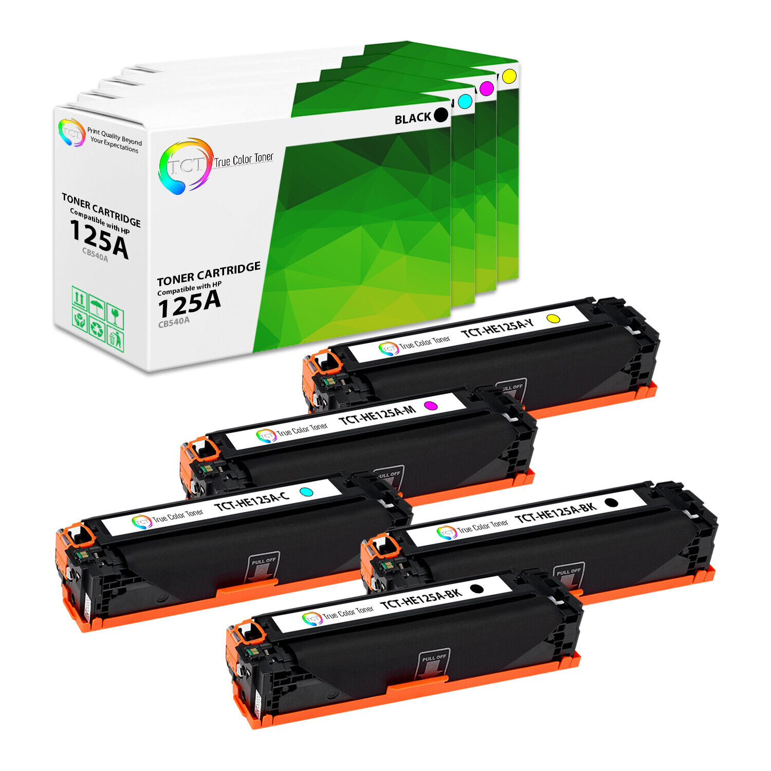 5Pk LTS 125A B C M Y Compatible for HP LaserJet CP1215 CP1515N Toner Cartridge