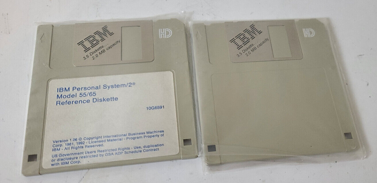 Vintage IBM Personal System/2 Model 55/65 Reference Diskette Version 1.06