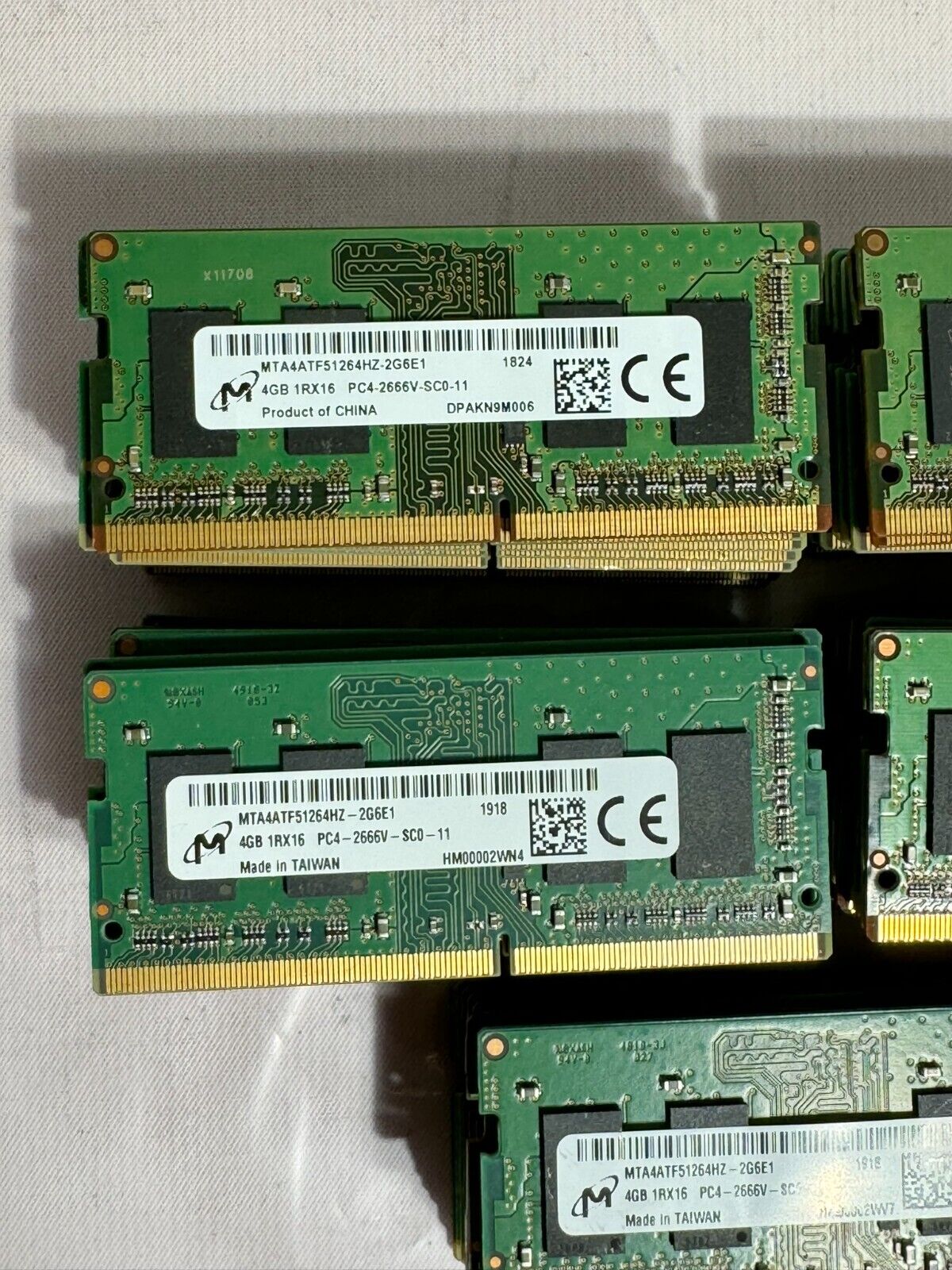 [Lot of 49] Micron 4GB DDR4 1Rx16 RAM [PC4-2666V-SC0-11] [MTA4ATF51264HZ-2G6E1]