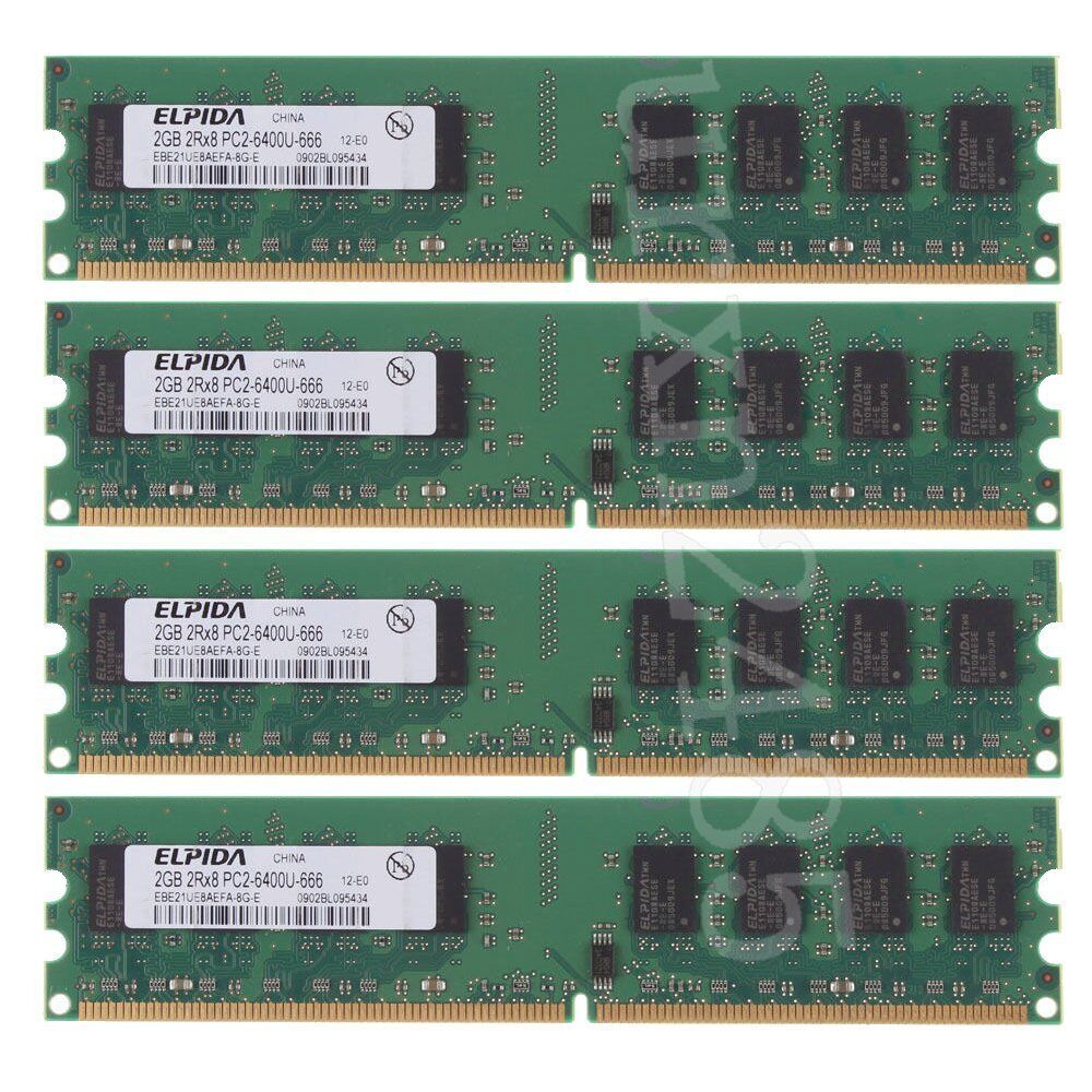 8GB 4x2GB PC2-6400U DDR2 800mhz RAM For Dell OptiPlex 755 760 960 XPS 410 420 AB