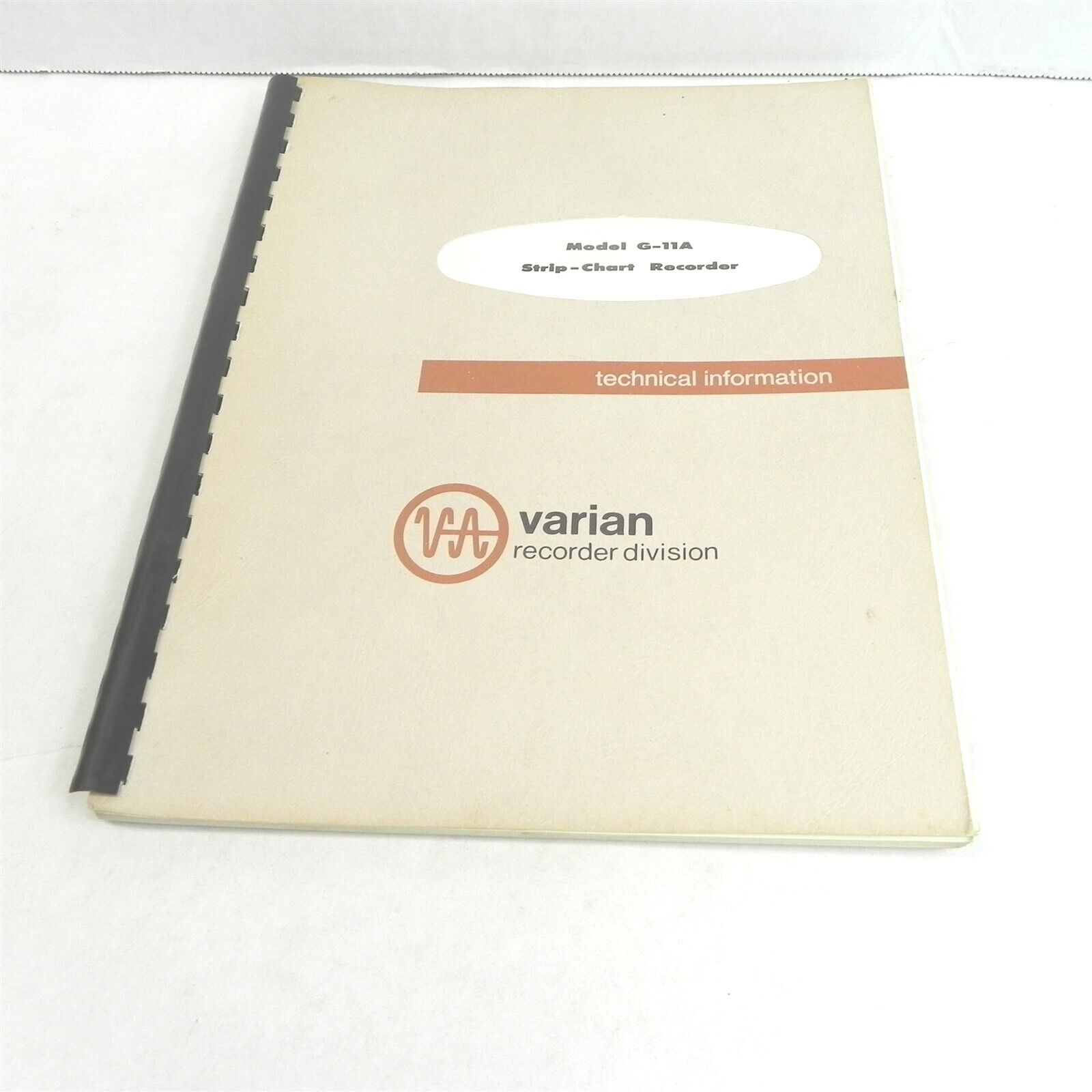 VINTAGE VARTIAN MODEL G-11A STRIP CHART RECORDER TECHNICAL INFORMATION BOOK 