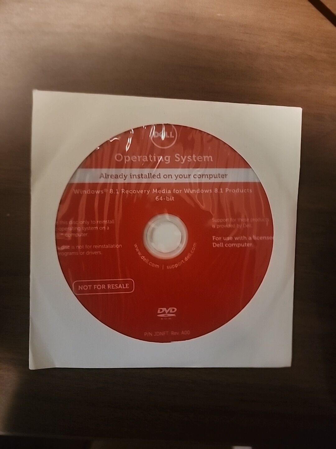 New Sealed Dell Windows 8.1 64-bit OS Recovery Reinstallation DVD, No Key