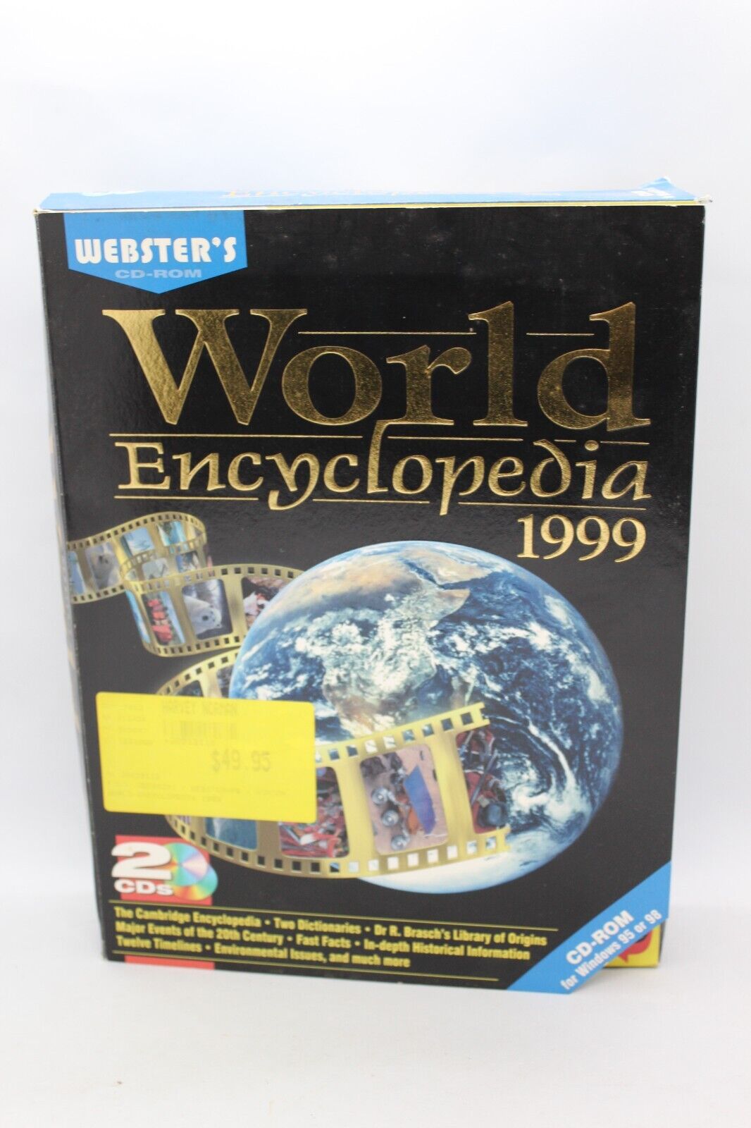 VINTAGE WORLD ENCYCLOPEDIA 1999 BIG BOX PC SOFTWARE WINDOWS 95