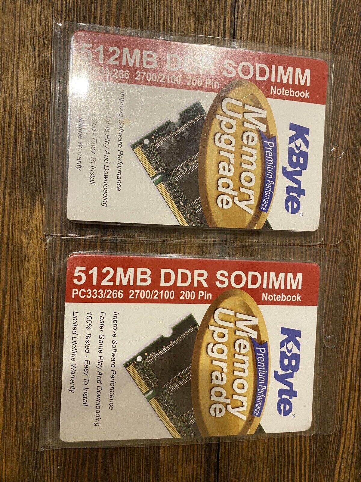 2 Packs Of KByte Memory Upgrade 512MB PC 333/266 DDR NB Notebook 200 Pin