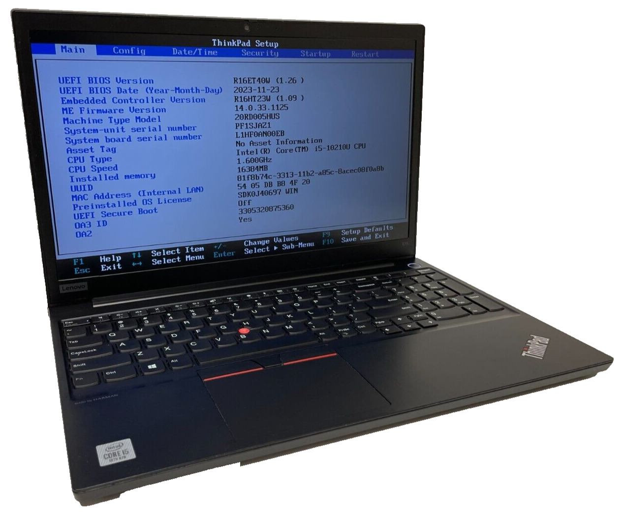 Lenovo ThinkPad E15 (i5-10210U - 16GB RAM - 256GB SSD - Win11Pro) | C Grade