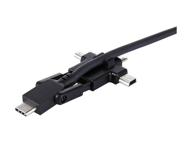 NEW Onn 4in1 Charge/Sync 3 Foot Cable For Micro USB, USB C, Mini USB, & Mini B